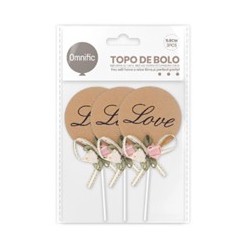 Topper de Bolo c/ Flores e...