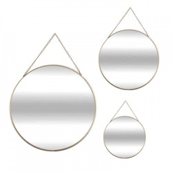 Conjunto 3 espelhos dourados